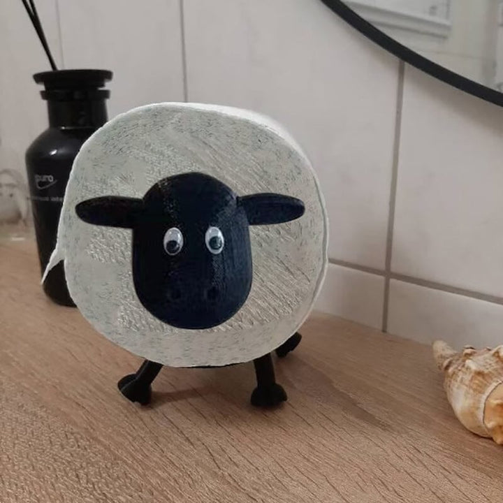 Moderner Schaf-Toilettenpapierhalter, freistehend und dekorativ, perfekt für ein stilvolles Badezimmerambiente.