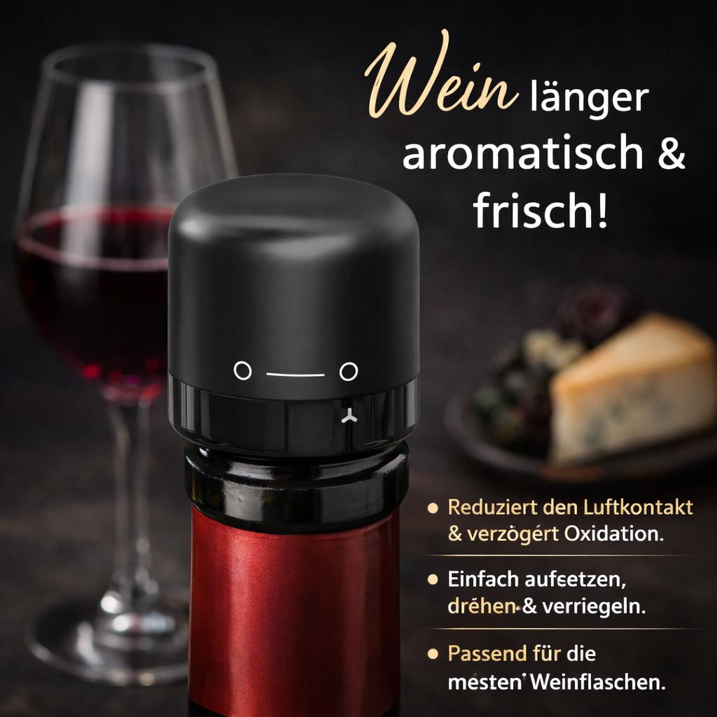FrischeStop Pro Sektverschluss bewahrt Kohlensäure in Champagner & Sekt länger frisch.