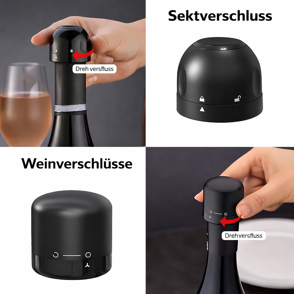 FrischeStop Pro, der innovative Weinfrischer für geöffnete Weinflaschen und vollen Genuss.