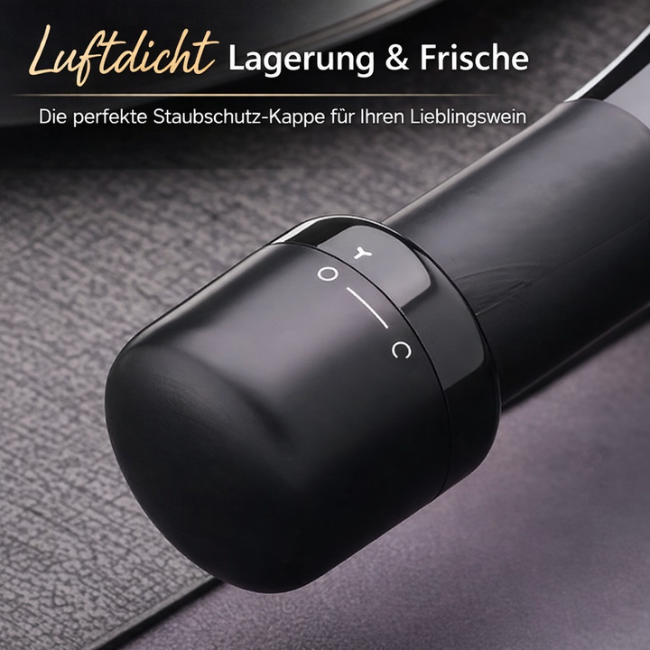 Effektiver Oxidationsschutz mit dem FrischeStop Pro Getränkeverschluss für Wein und Sekt.