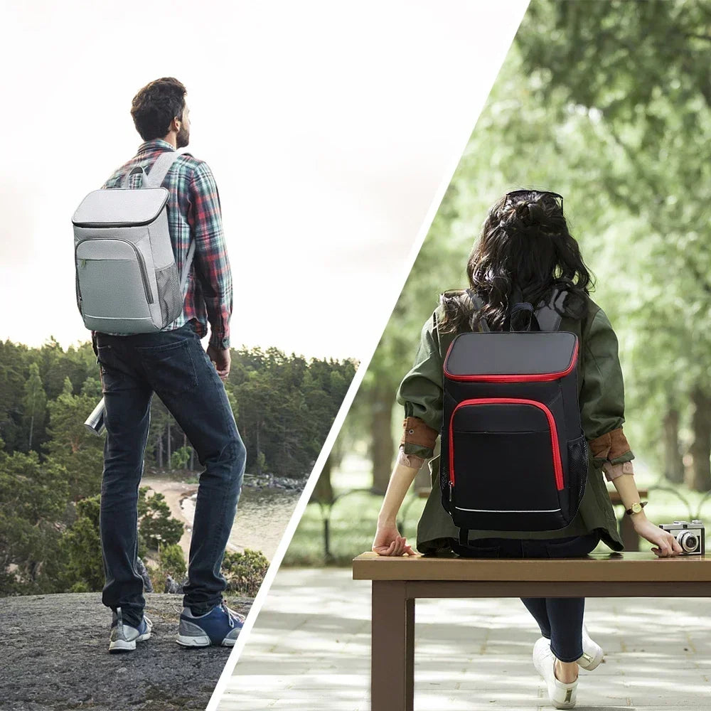 Geräumiger FrostoPak 30L Kühlrucksack für frische Getränke & Snacks bei Outdoor-Abenteuern, Strand & Picknick.