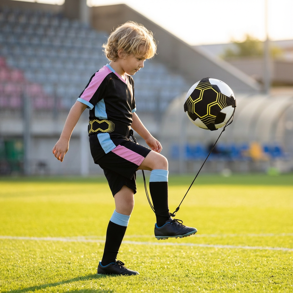 Fußball Trainingsgürtel für verbesserte Ballkontrolle und Dribbling. Ideal für Techniktraining und Sportzubehör.