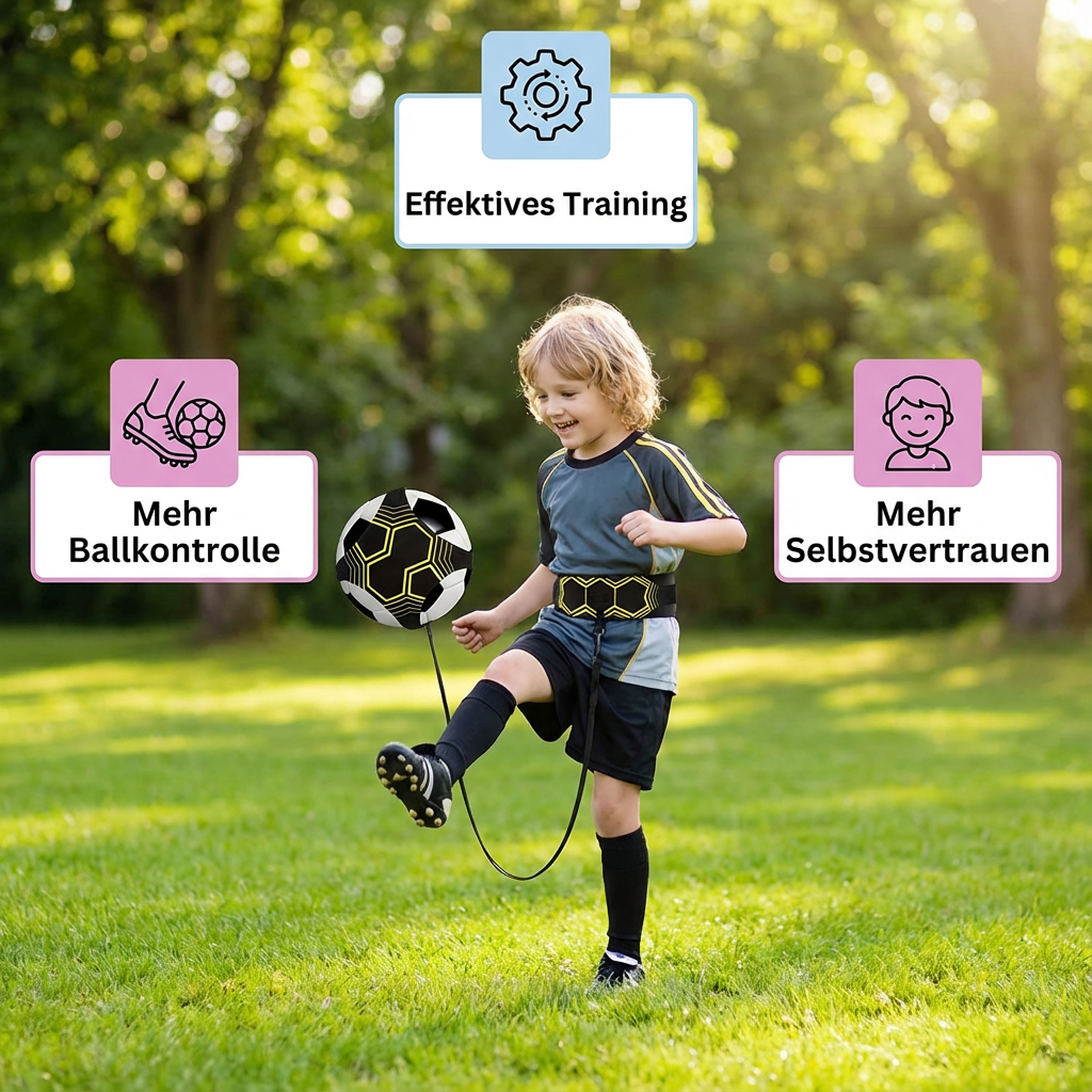 Anpassbarer Fußballgürtel für effektives Techniktraining. Fördert Reaktionsschnelligkeit und präzise Ballbeherrschung.