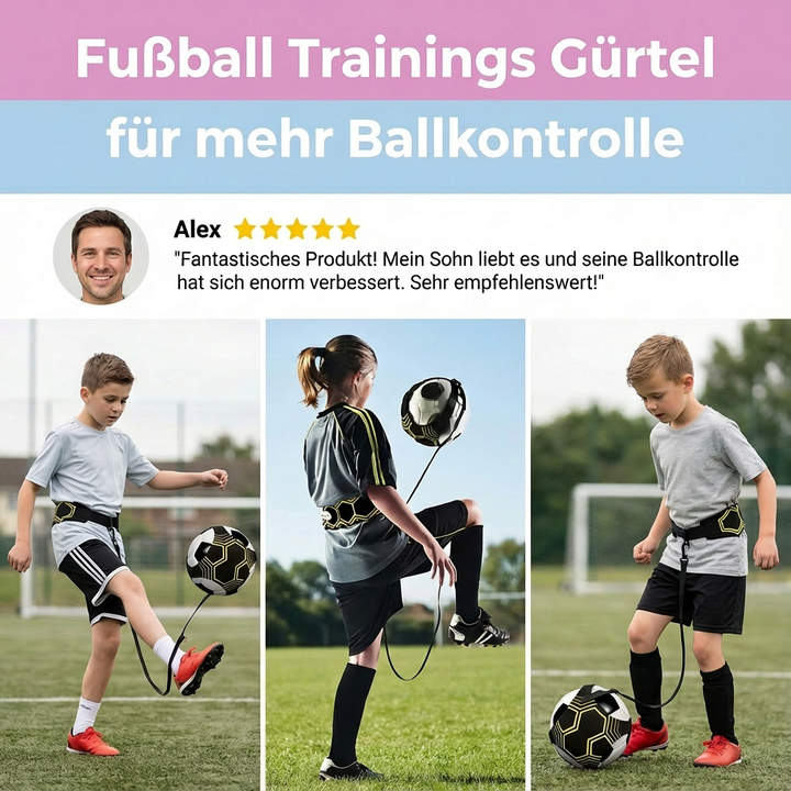 Fußball Trainingshilfe für Kinder und Erwachsene zur Steigerung der Ballkontrolle und Dribbelfähigkeiten.