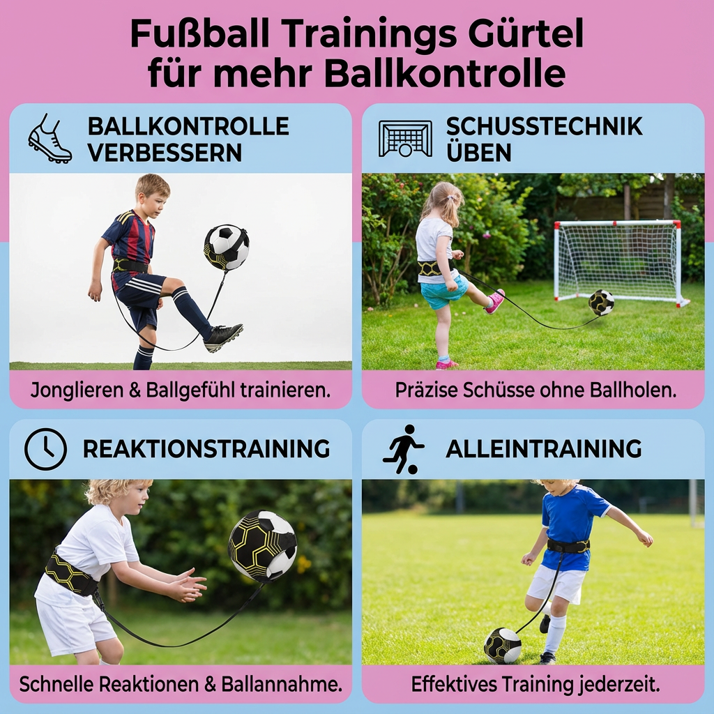Robuster Fußball Trainingsgürtel für intensives Techniktraining. Optimiert Ballgefühl und Reaktionsvermögen.