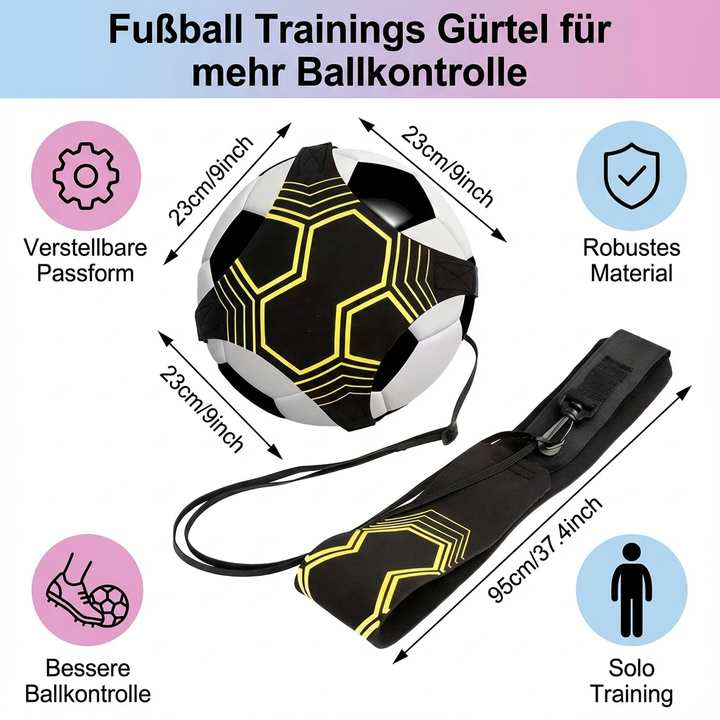 Praktischer Fußball Trainingsgürtel. Ideal für Solo-Dribbling-Übungen und zur Verbesserung der Ballkontrolle zu Hause.