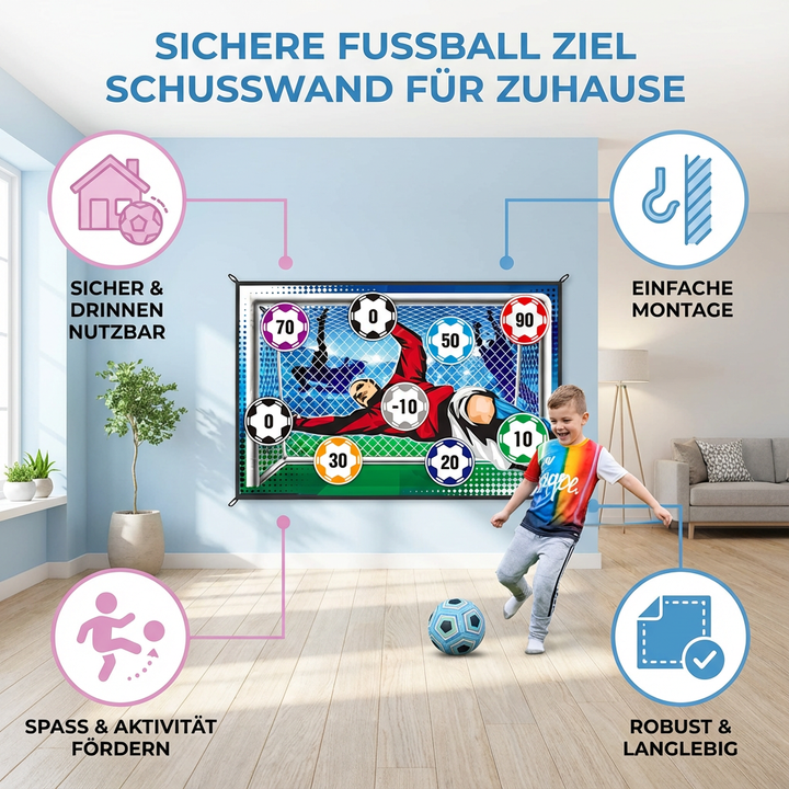 Robuste Fußball Trainingswand für Kinder & Jugendliche zum Üben der Schussgenauigkeit im Garten oder zuhause.