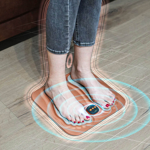 Modernes Fuß-Therapiegerät mit Elektrostimulation zur Nervenregeneration und Linderung von Fußschmerzen.