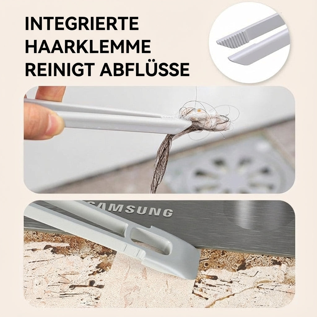 Ergonomische 3-in-1 Reinigungsbürste Pro für komfortable & gründliche Fugenreinigung.