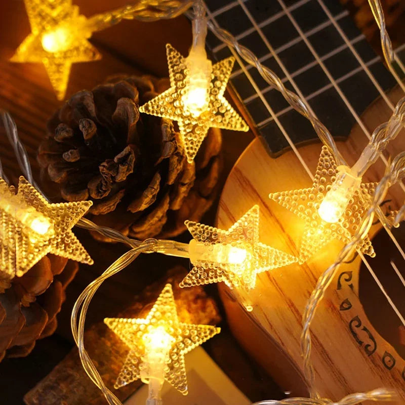 LED Sternen Lichterkette für Garten & Terrasse, Außenbeleuchtung, perfekt als Party- oder Festbeleuchtung.