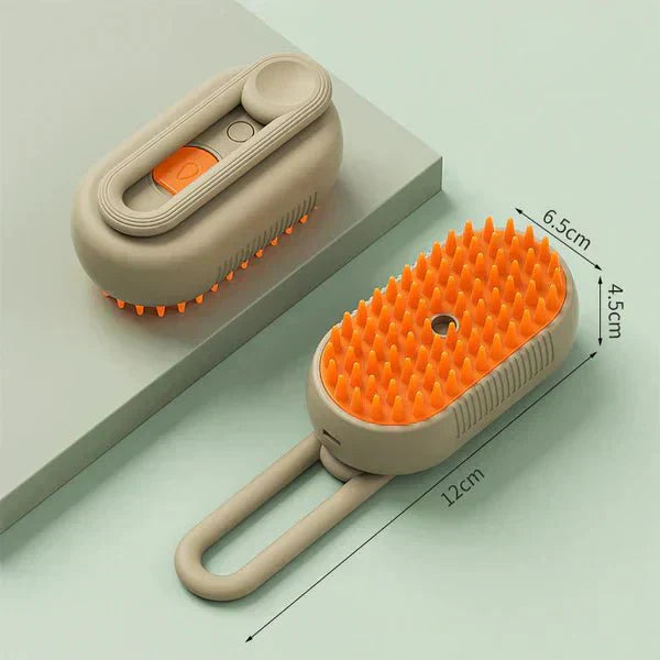 FurMist 3-in-1 Haustier Dampfbürste für glänzendes Fell. Effektive Fellpflege & Haarentfernung bei Hunden/Katzen.