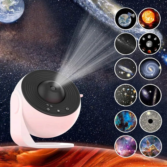 Moderner Galaxie Sternenprojektor für Raumdeko, zaubert lebensechte Planeten & Sterne an Wände.