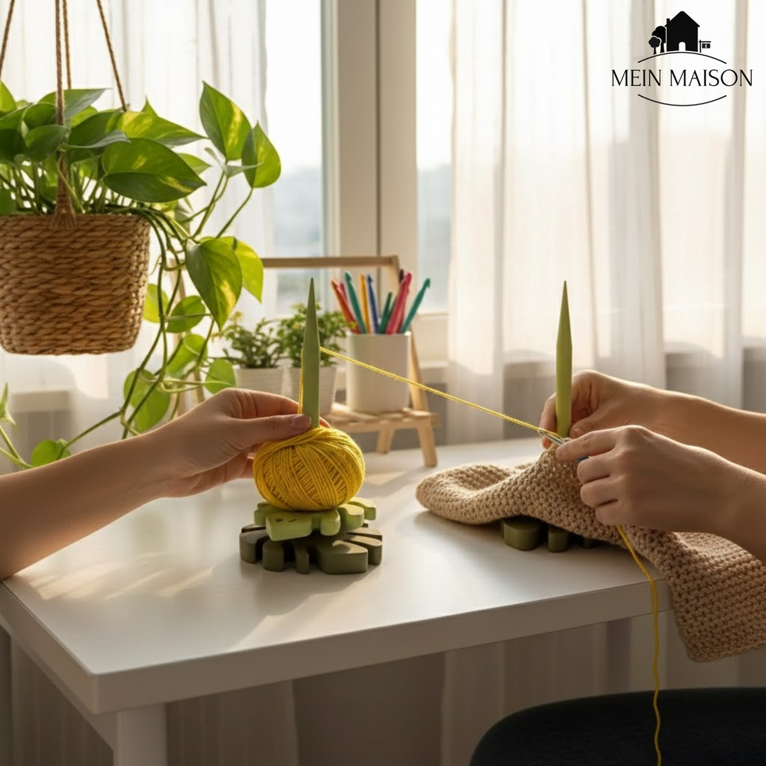 Robuster Garnwickler für saubere Garnorganisation in Ihrem Handarbeitszimmer; perfekt für Wolle, DIY & Bastelbedarf.