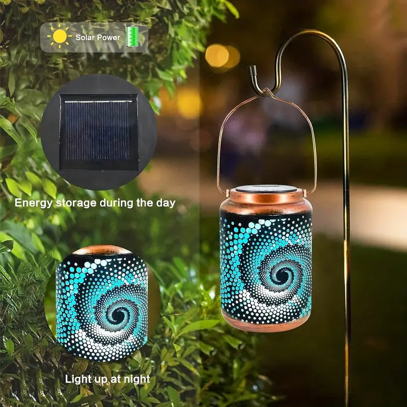 Elegante Solar Gartenlaterne für stimmungsvolles Ambiente. Perfekte LED Außenbeleuchtung mit einzigartigem Lichtmuster.
