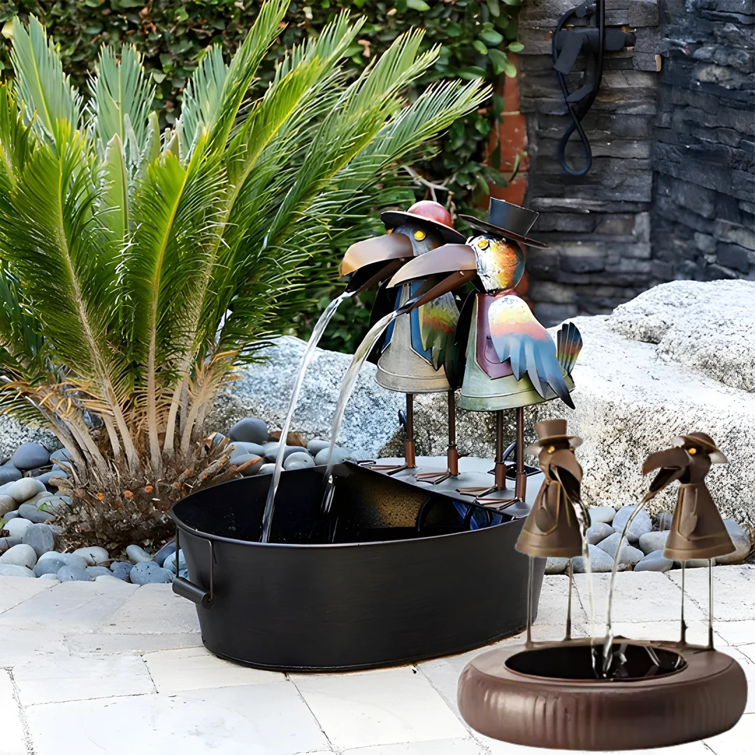 Gartenbrunnen Tiermotiv: Wasserspiel für Garten & Balkon. Beruhigende Gartendeko.
