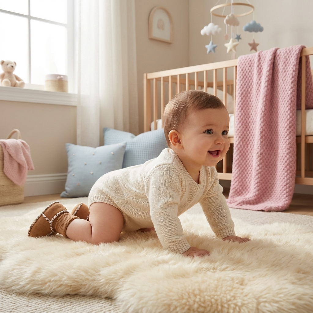Gefütterte Baby Wintersockenschuhe für warme Füße & sichere Schritte, ideal als Krabbel- oder Lauflernschuhe.