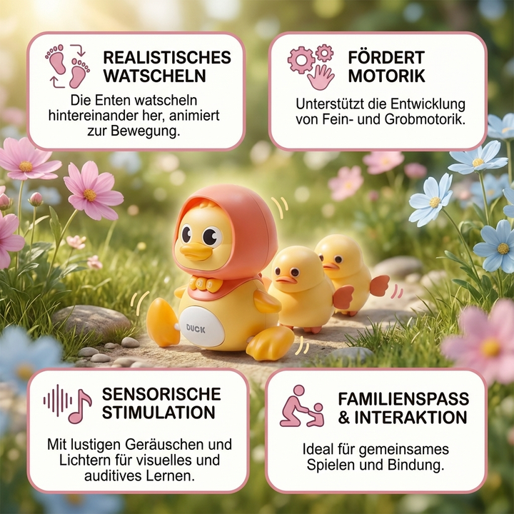Mama Ente & Baby Ente: Watschelndes Elektrosspielzeug, interaktiver Spielspaß für Kleinkinder.