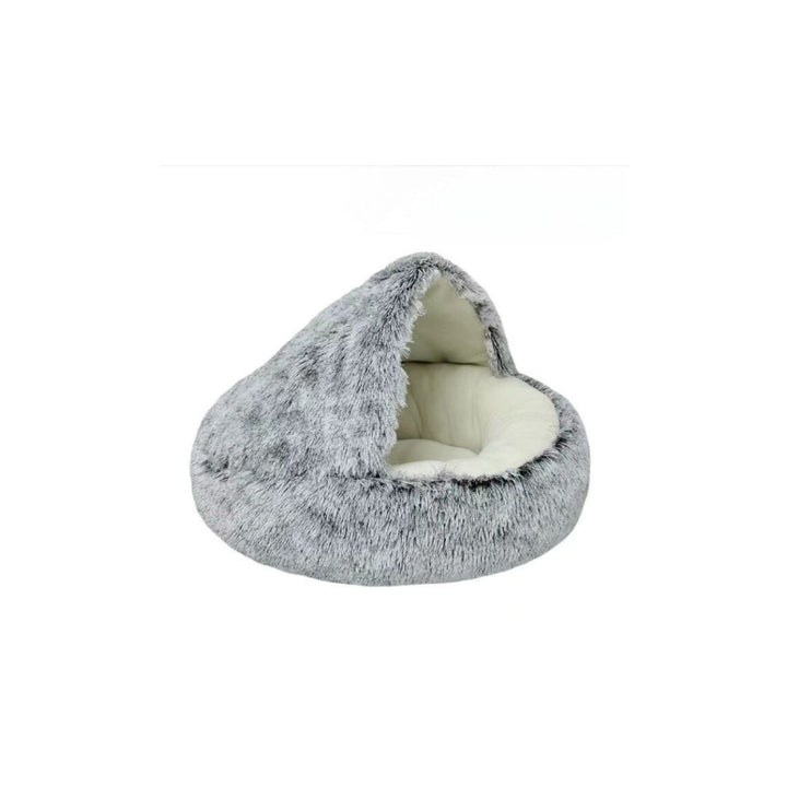 Hochwertige Katzenkuschelhöhle & Katzenbett 2-in-1 aus Plüsch für gemütliche Schlafplätze und sichere Verstecke.