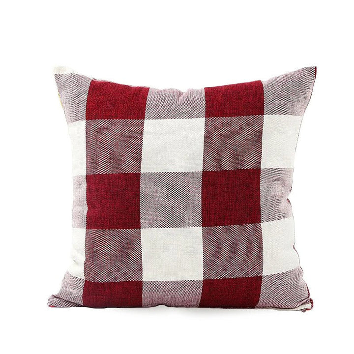 Dekorative Herbst-Plaid Kissenhülle, kariert, Landhausstil, perfekt für gemütliche Wohnzimmer-Akzente.