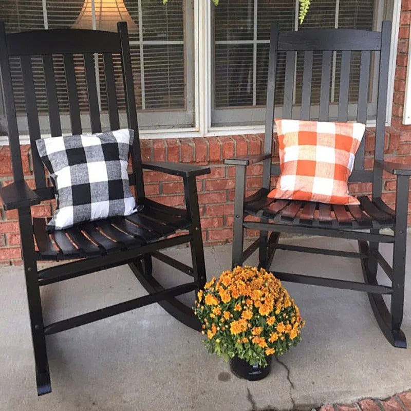 Herbstliche karierte Kissenhülle, Plaid-Design, Landhausstil, für gemütliche Schlafzimmer-Dekoration.