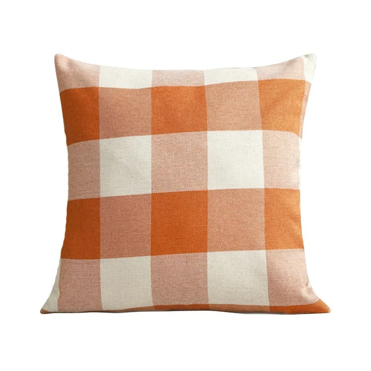 Gemütliche karierte Kissenhülle Landhausstil, Herbst-Plaid für Wohnzimmer-Dekoration und Schlafzimmer.