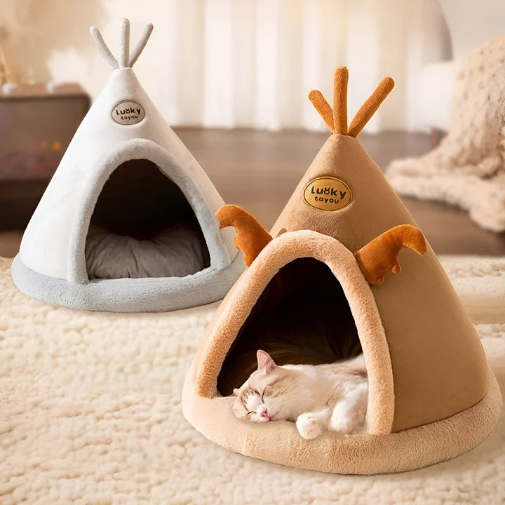Kuschelige Katzenhöhle & Hundebett für kleine Hunde. Warmer, gemütlicher Schlafplatz für Haustiere.