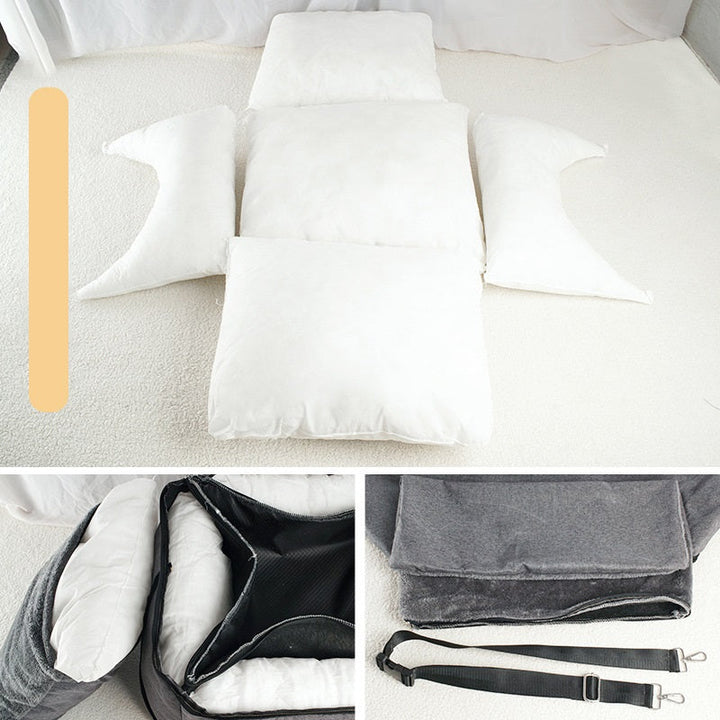 Eleganter grauer CuddleHaven™ Haustier-Kennel, komfortables Hundebett & Katzenbett für ganzjährigen Schlaf.
