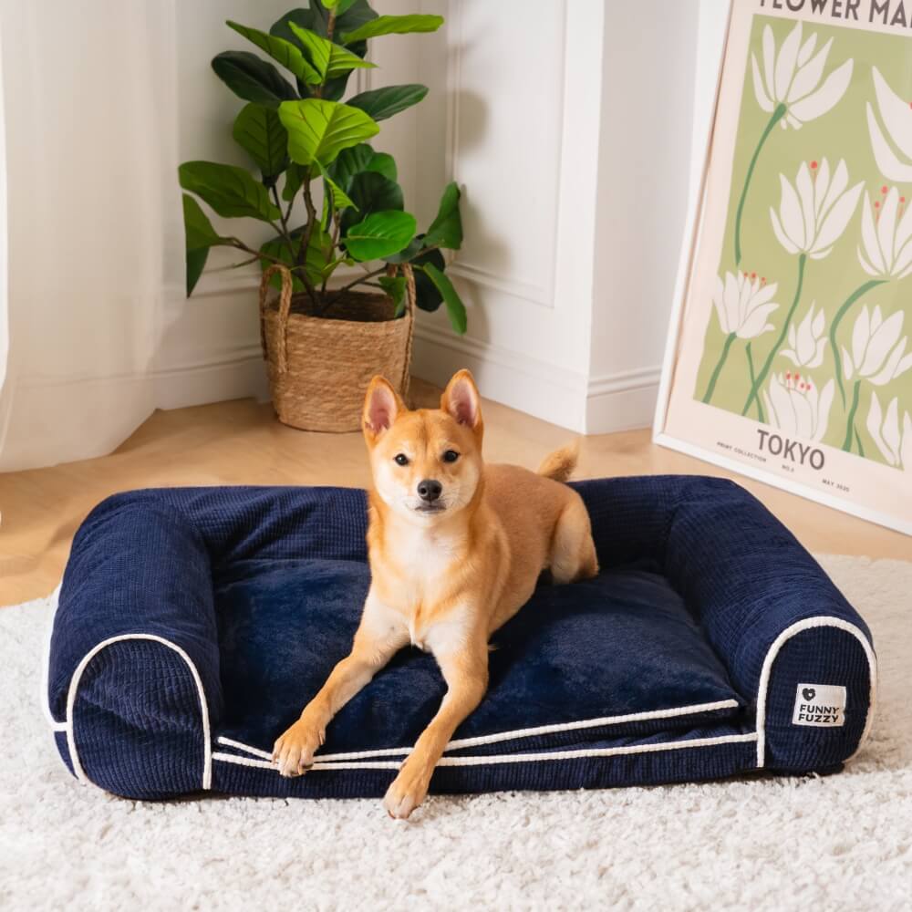 Eck-Hundebett aus weichem Flanell, Gelenkschutz für Ihr Haustier, langlebig & schön.