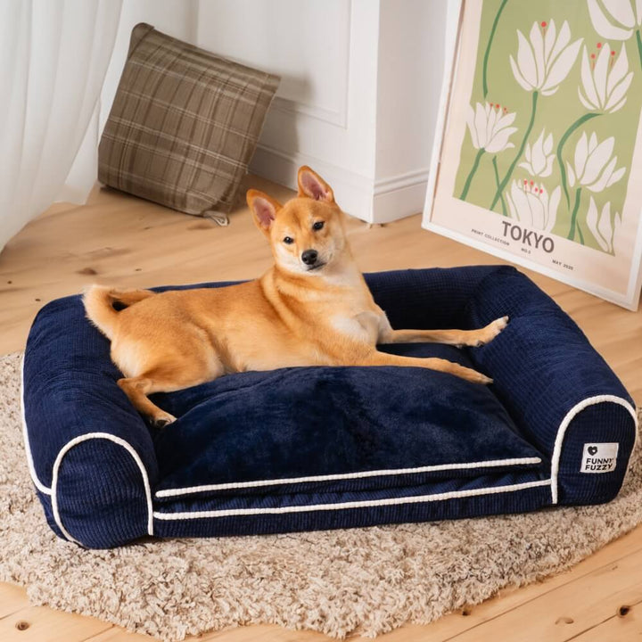 Komfortables Eckhundebett, Gelenk-schonend, langlebig & pflegeleicht, Hundezubehör.