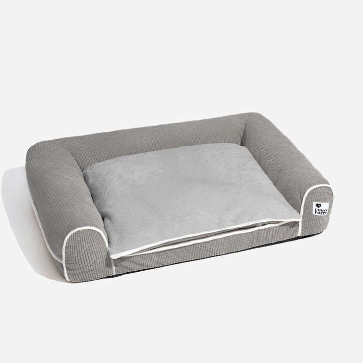 Stilvolles orthopädisches Eckhundebett in modernem Design, Flanell, für Ihr Zuhause.