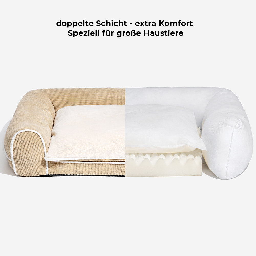 Flanell Hundebett Deluxe, doppel-schichtig, komfortabel für Hunde mit Gelenkproblemen.