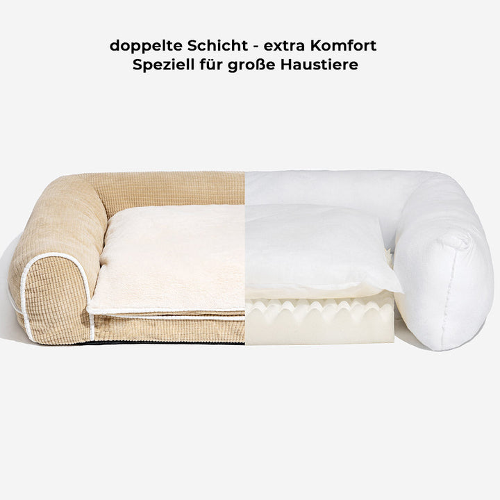 Flanell Hundebett Deluxe, doppel-schichtig, komfortabel für Hunde mit Gelenkproblemen.