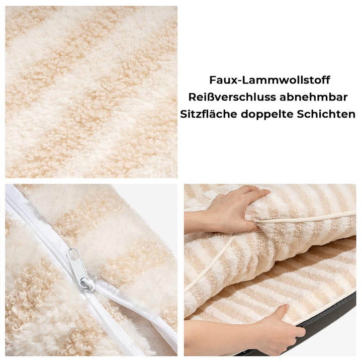 Komfortables gestreiftes Hundebett, extraweich und strapazierfähig, ideal für alle Größen.