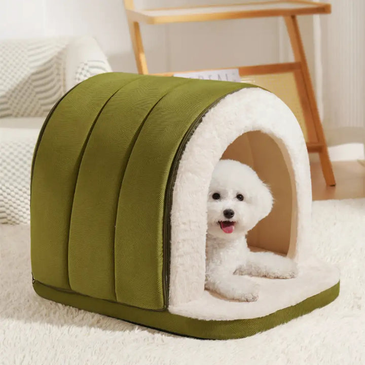 Gemütliches Höhlenbett für Katzen & Hunde, ideal für Tiefschlaf & Anti-Angst.