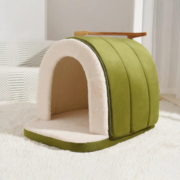 Rundes Plüsch-Höhlenbett, bietet Ihrem Hund oder Ihrer Katze eine sichere Rückzugsmöglichkeit.