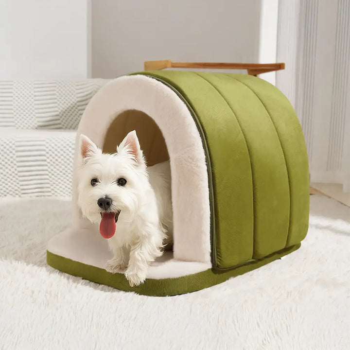 Gemütliches Tierhöhlenbett, perfekt für Hunde und Katzen, die Wärme & Sicherheit suchen.