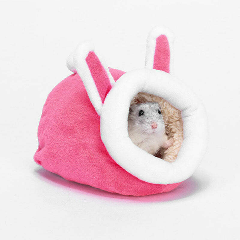 Rosa Hamsterhaus, extra kuscheliges Kleintierbett für gemütliche Ruhestunden der Nager.