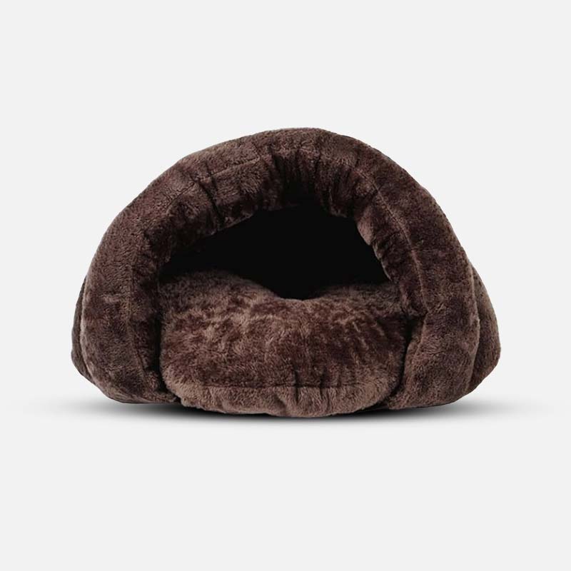Gemütliches Hunde Höhlenbett für Geborgenheit & Ruhe. Warmes Kuschelbett zur Angstlinderung.