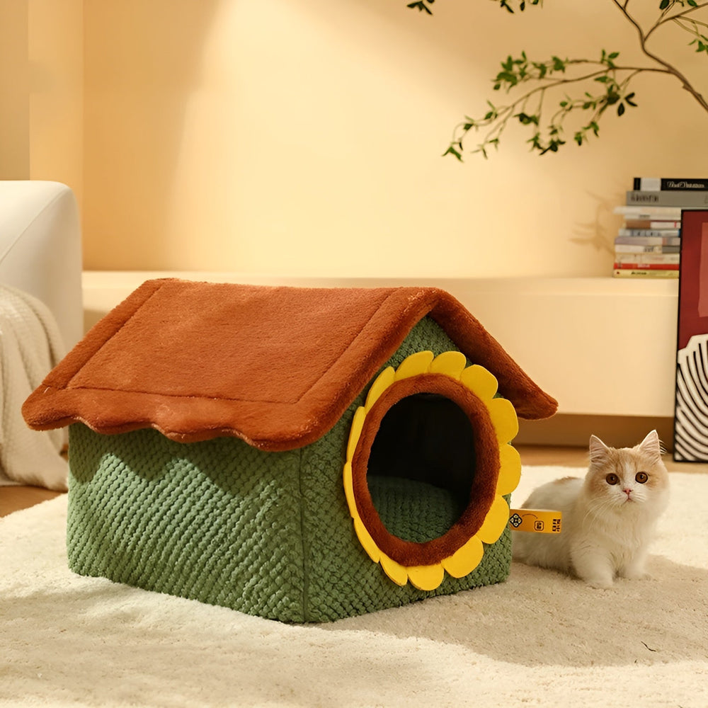 Mehrfarbiges Katzenzelt Indoor, ein warmes und gemütliches Schlafzelt, perfekt als Katzenbett.