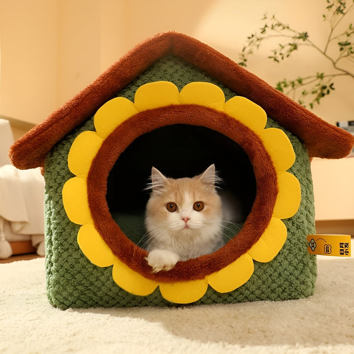 Modernes Indoor-Tierhaus für Katzen, ein stilvolles und gemütliches Schlafzelt zum Entspannen.