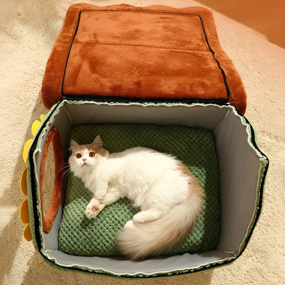 Weiche Kuschelhöhle für Katzen, ein komfortables Indoor-Katzenbett in Zeltform für optimales Wohlbefinden.