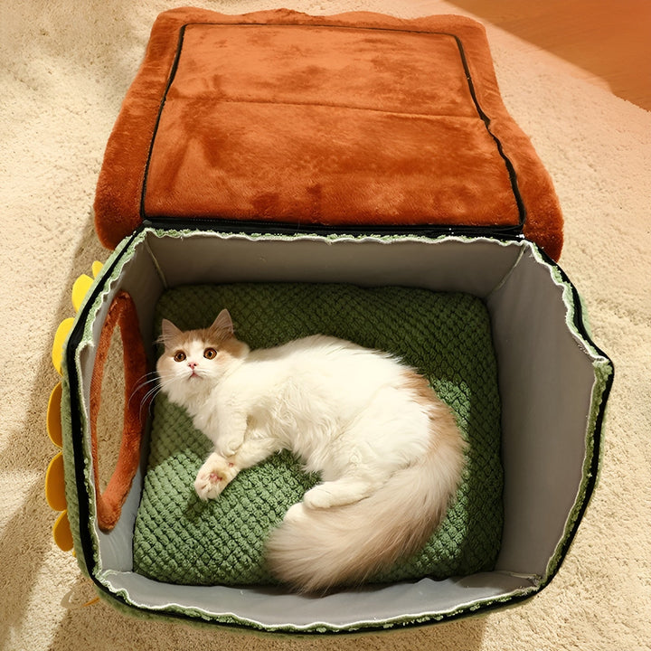 Weiche Kuschelhöhle für Katzen, ein komfortables Indoor-Katzenbett in Zeltform für optimales Wohlbefinden.