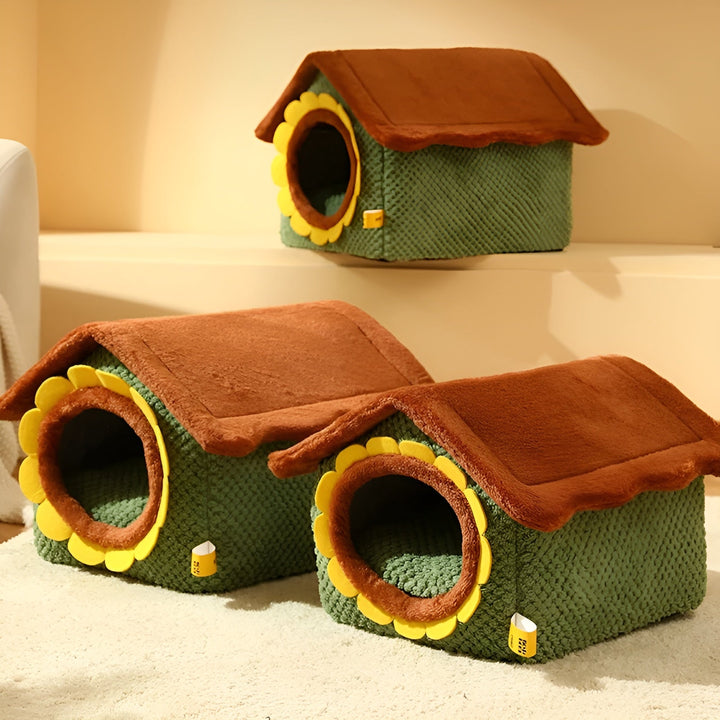 Mehrfarbiges Katzenzelt, gemütliches Indoor-Schlafzelt für Katzen als sicherer Rückzugsort und Kuschelplatz.