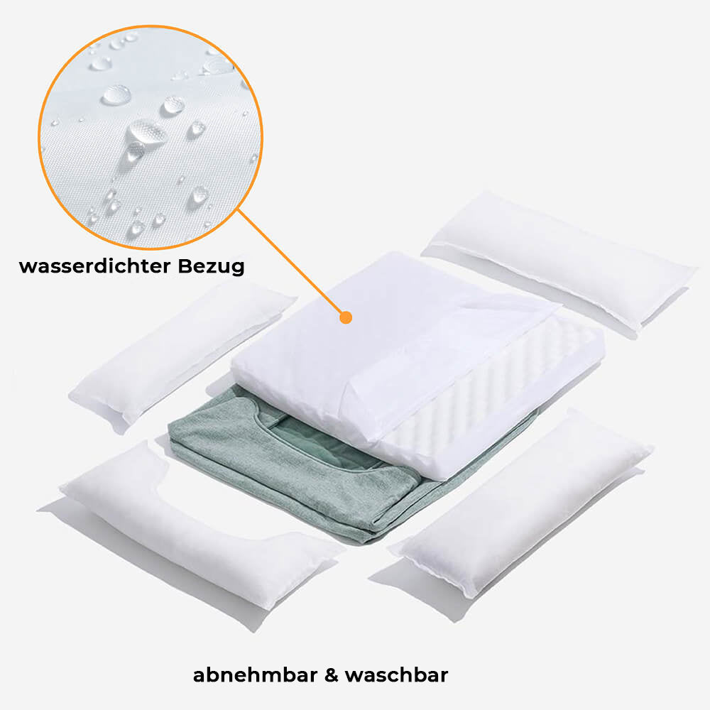 Waschbares Outdoor Hundebett für alle Jahreszeiten, optimaler Haustier-Komfort im Garten.