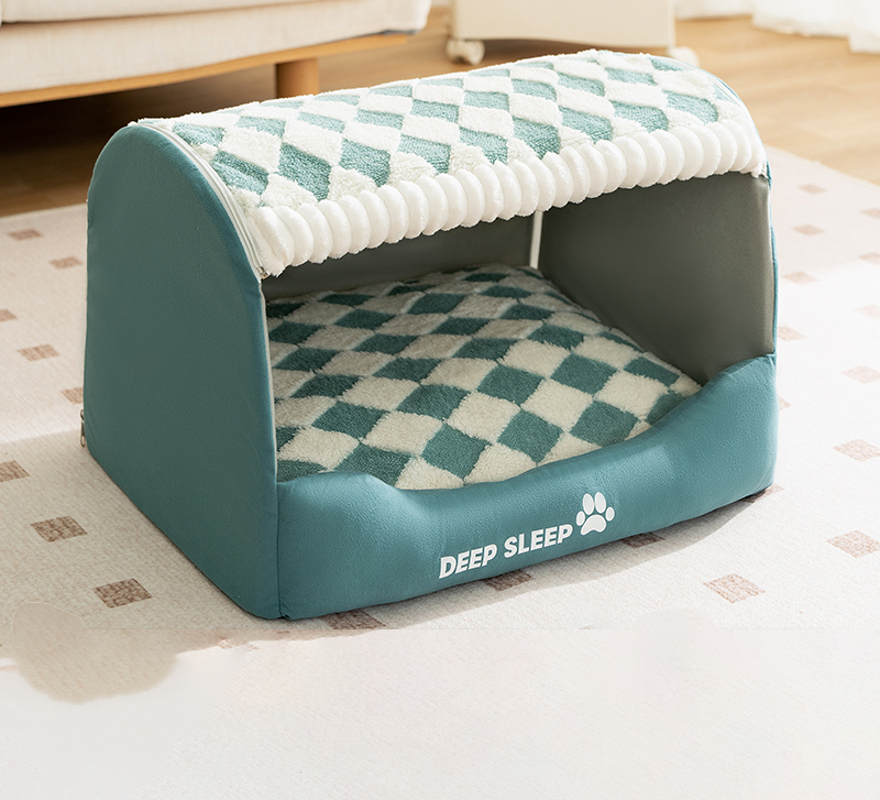 Geborgenes Plüsch Hundehaus als gemütliches Hundebett, warm und sicher, perfekter Rückzugsort für Vierbeiner.