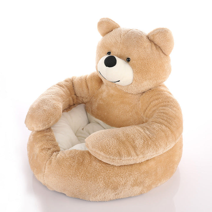 Gemütliches, verstellbares Hundebett in Khaki. Ein weiches Plüschbett, ideal für den erholsamen Schlaf Ihres Hundes.