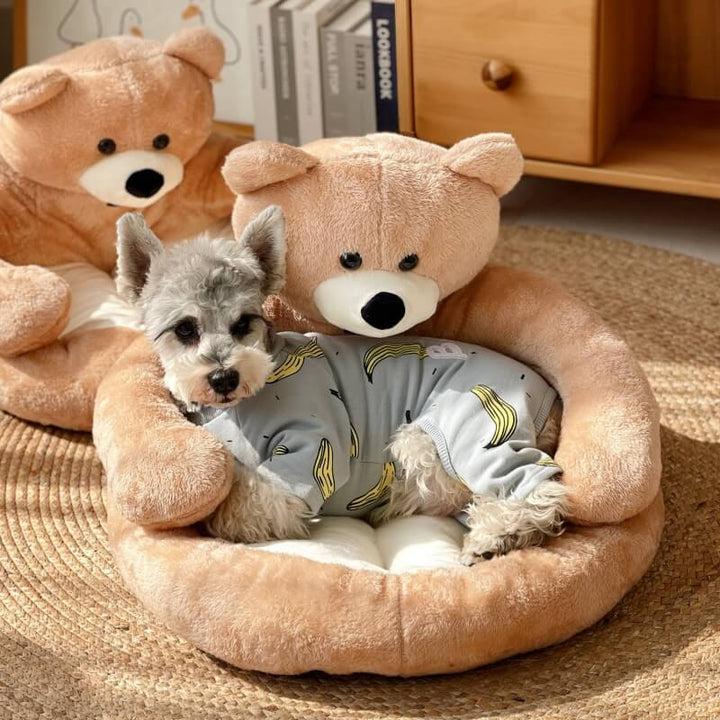 Verstellbares SnuggleBear Hundebett & Katzenbett in Dunkelgrau. Plüschiger Schlafplatz für mehr Gemütlichkeit.
