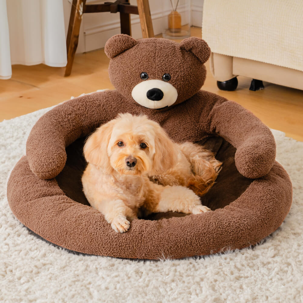 Verstellbarer SnuggleBear: Das ultimative Kuschelbett für Hunde & Katzen. Extra plüschig und super gemütlich.