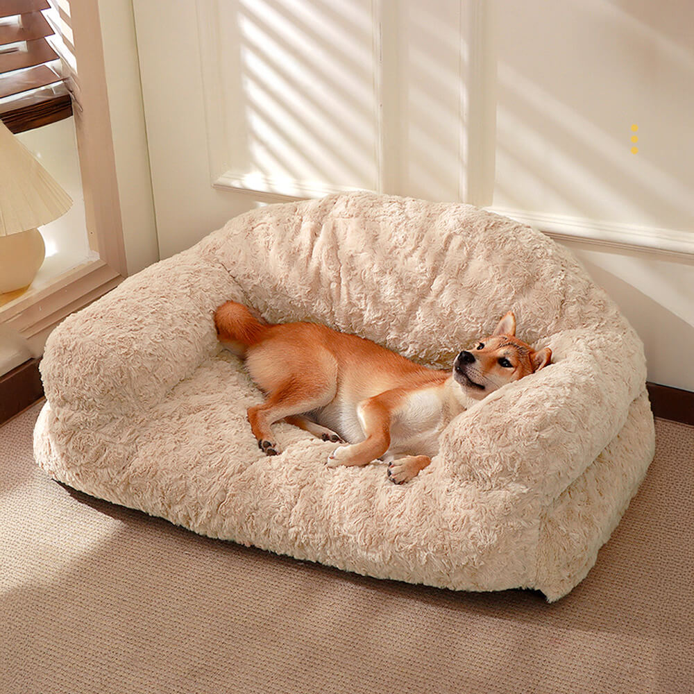 Gemütliches & warmes Tierbett für Hunde & Katzen. Waschbar, stützend & aus Kaninchenfellimitat für Haustierkomfort.