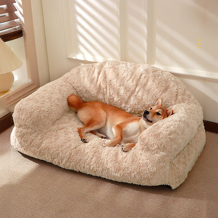 Gemütliches & warmes Tierbett für Hunde & Katzen. Waschbar, stützend & aus Kaninchenfellimitat für Haustierkomfort.